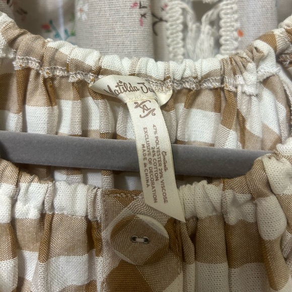 Matilda Jane Enchanted Garden Annabelle Gingham Off-Shoulder Blouse Size XL - Picture 4 of 5